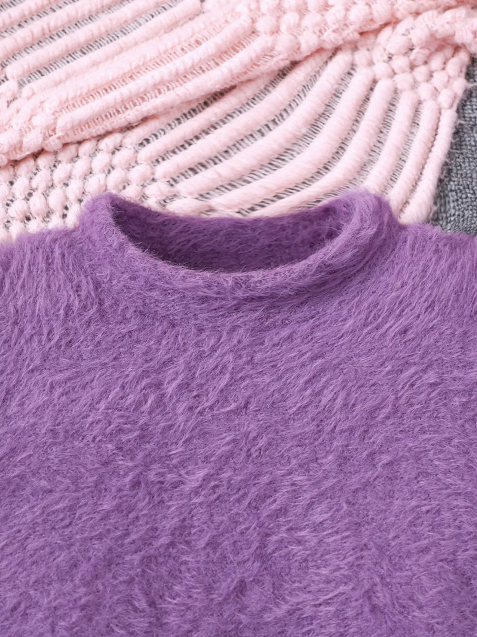 Children's Fuzzy Knit Top & Pants Set