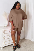 Switch Basic Bae Full Size Soft Rayon Three-Quarter Sleeve Top and Shorts Set 3 image