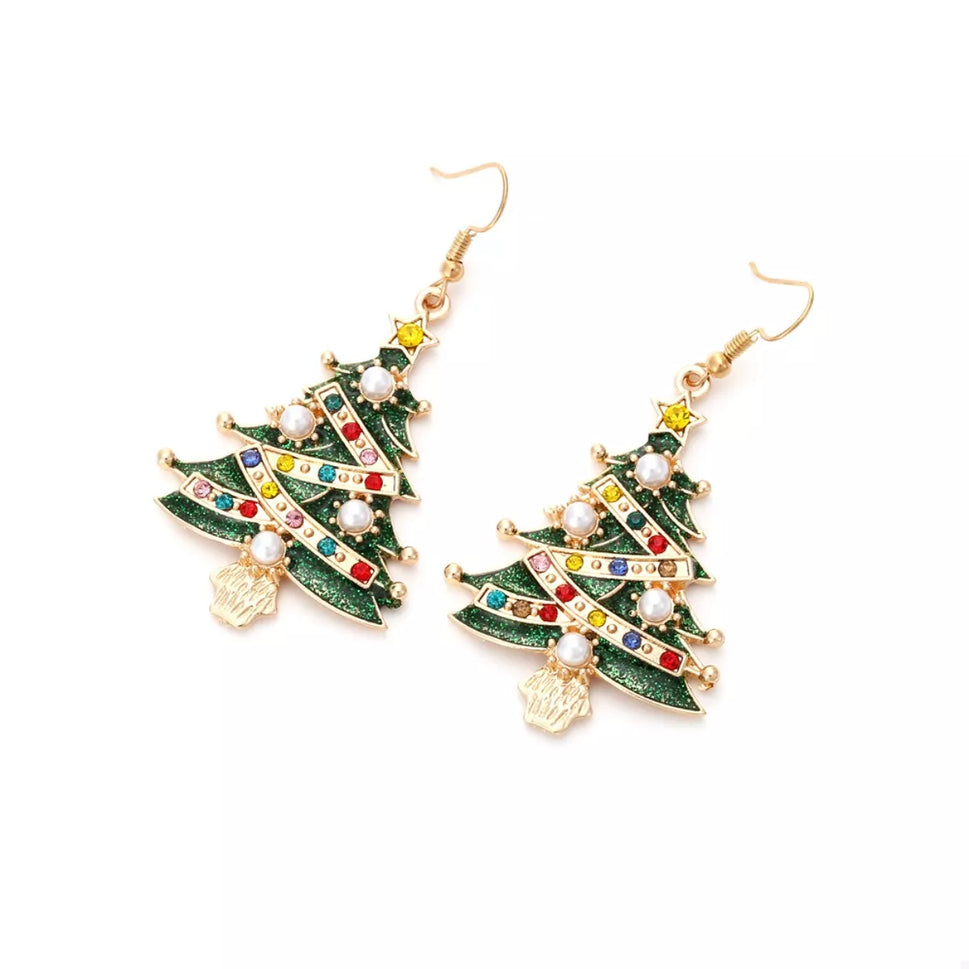 Christmas Tree Dangle Earrings