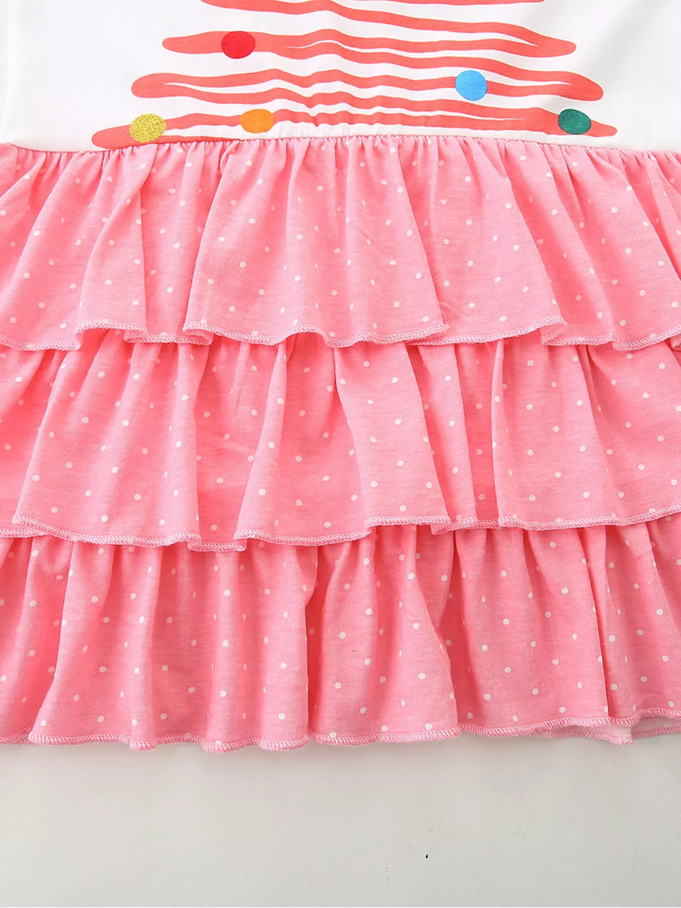Children's Christmas Tree Ruffle Layered Dress