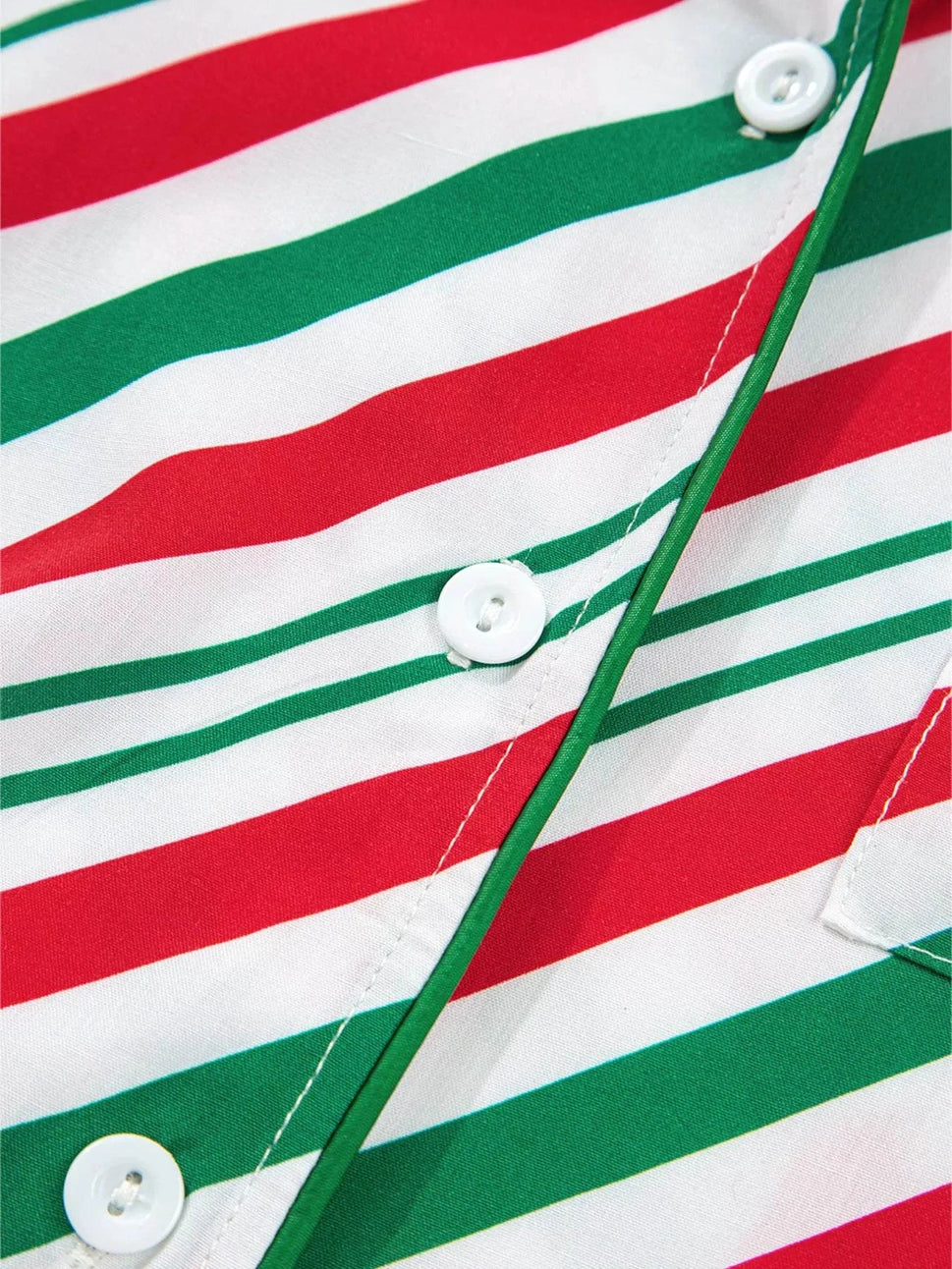 Stripe Contrast Velvet Ribbon Knot Christmas 2pcs Pajama Set