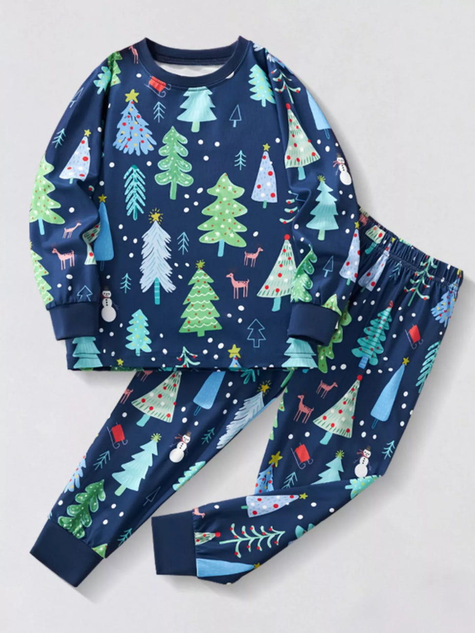 Children's Christmas Tree Long Sleeve Pajama Set