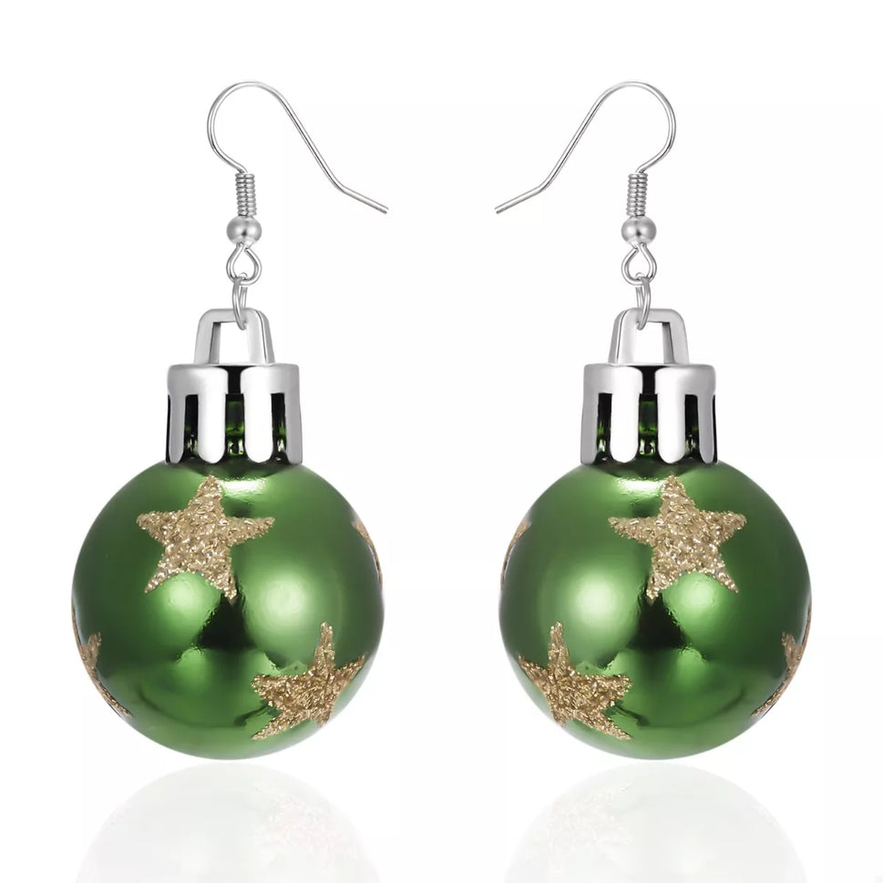 Christmas Ball Drop Earrings