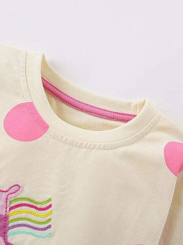 Children's Unicorn Polka Dot Top and Pants Pajama Set