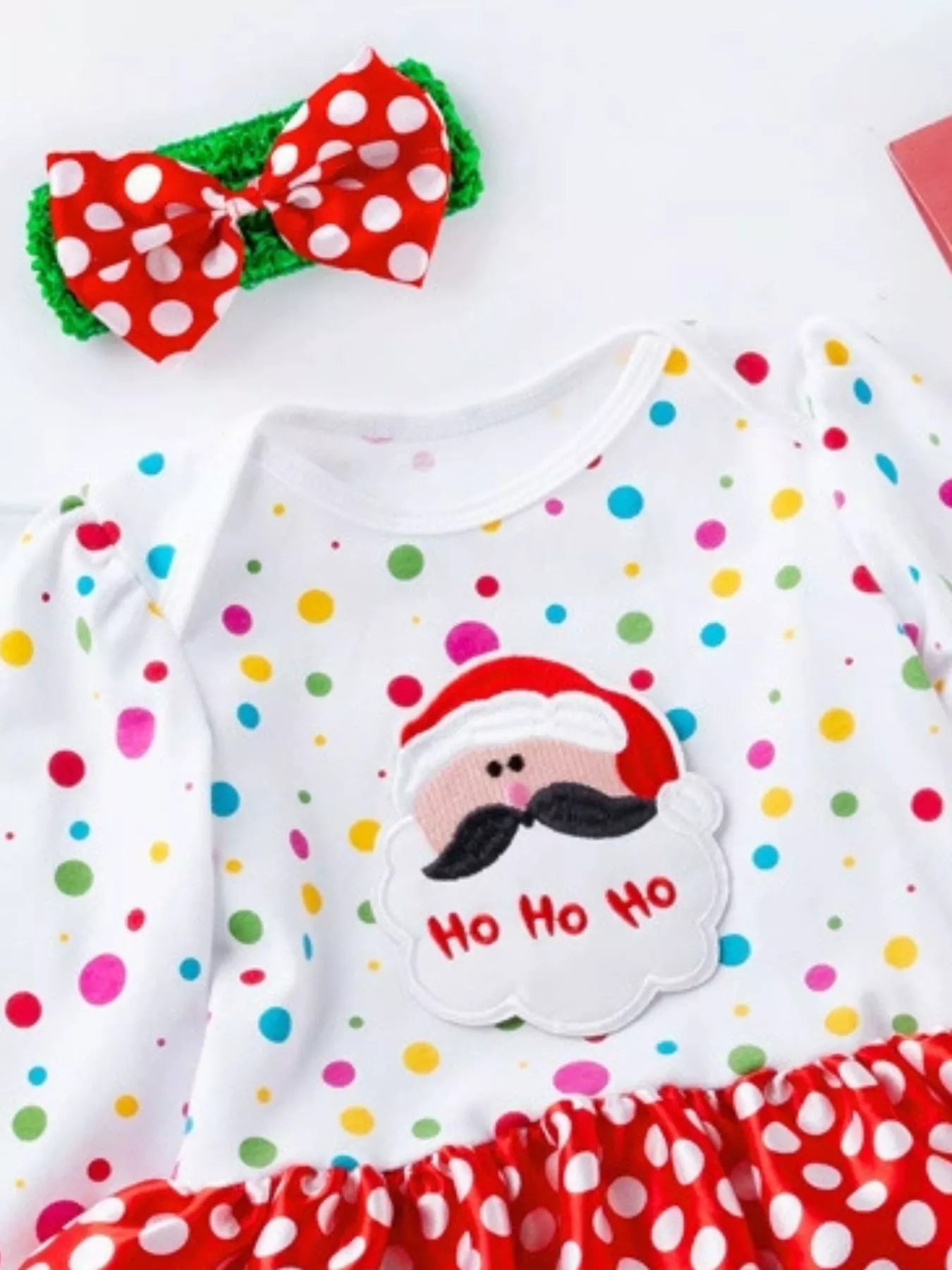 Children's Christmas One Piece Dress with Headband