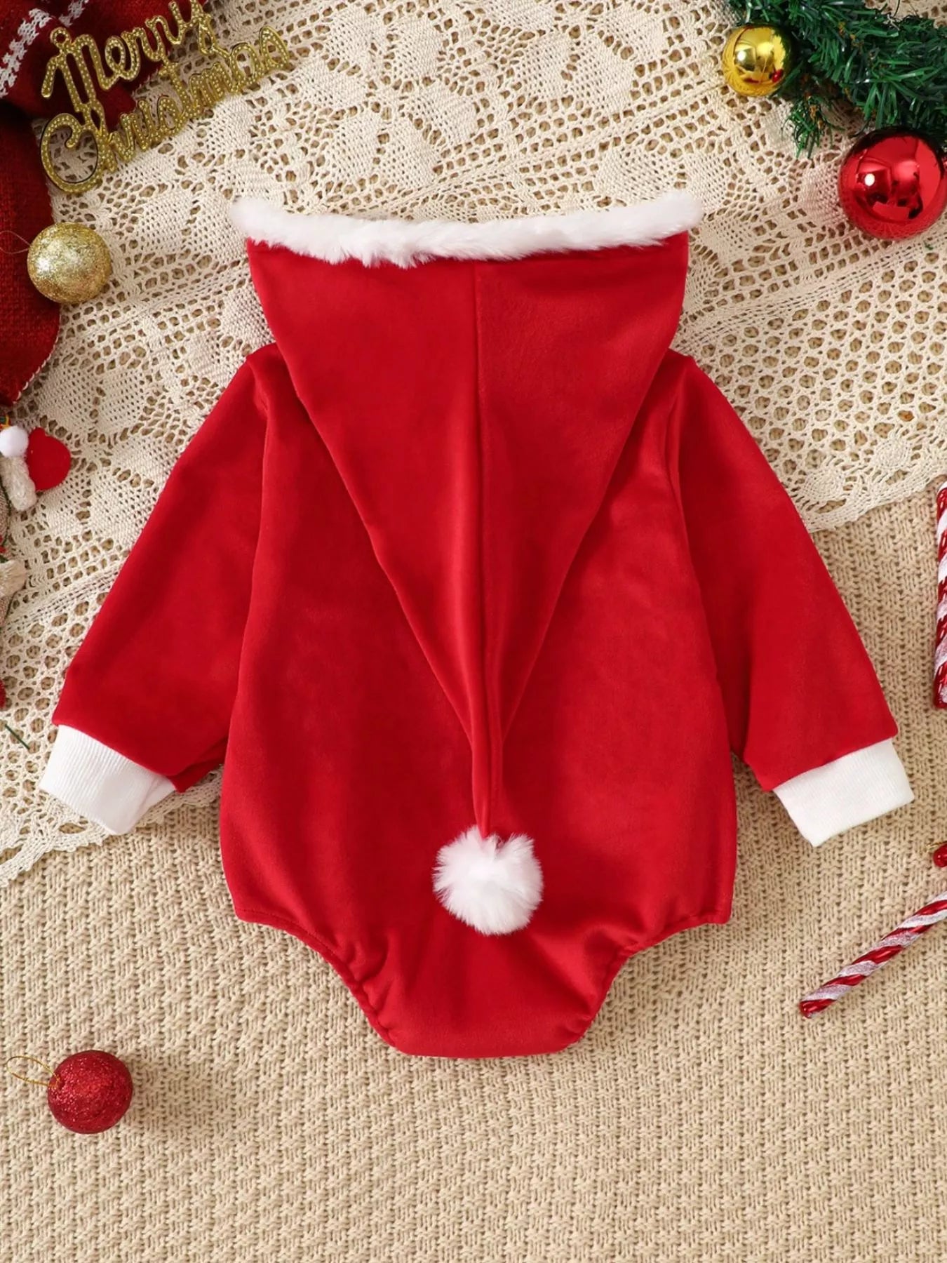 Children's Christmas Santa Claus Hooded One-Piece