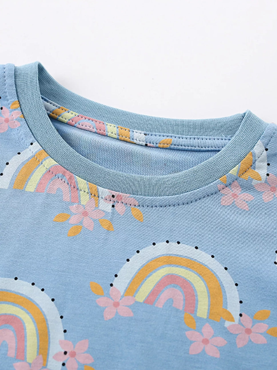 Children's Rainbow Print Top and Pants Set