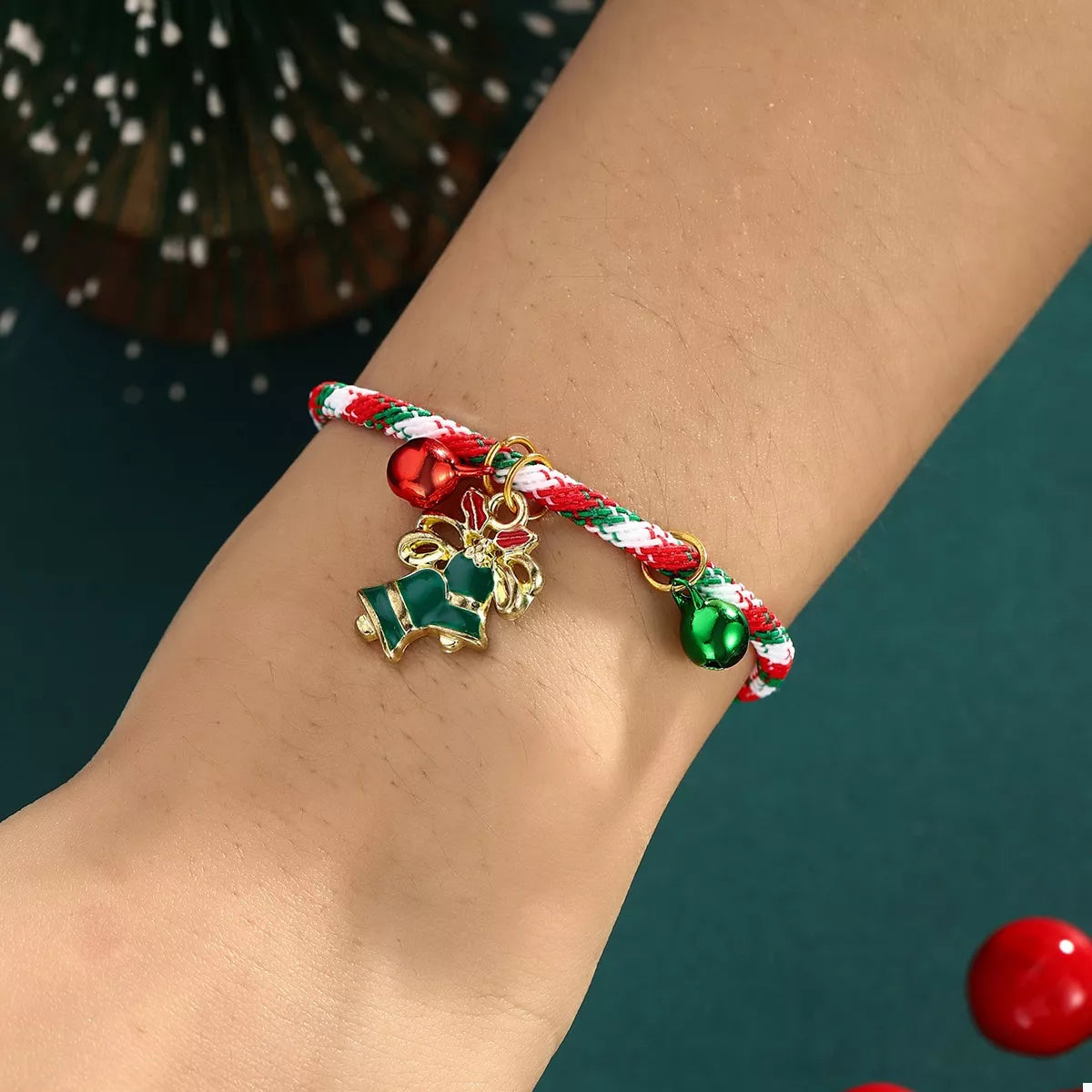 Christmas Charm Braided Rope Bracelet