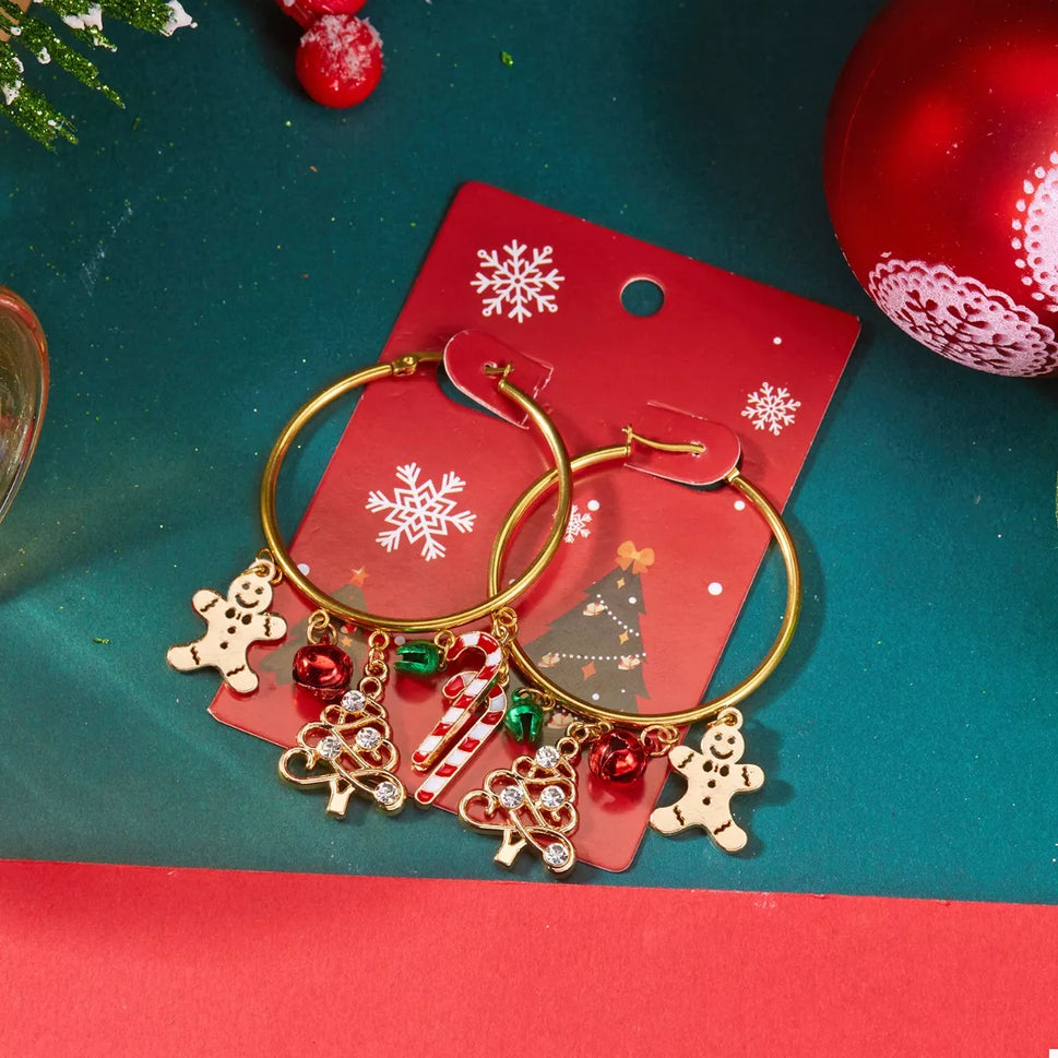 Christmas Theme Hoop Earrings