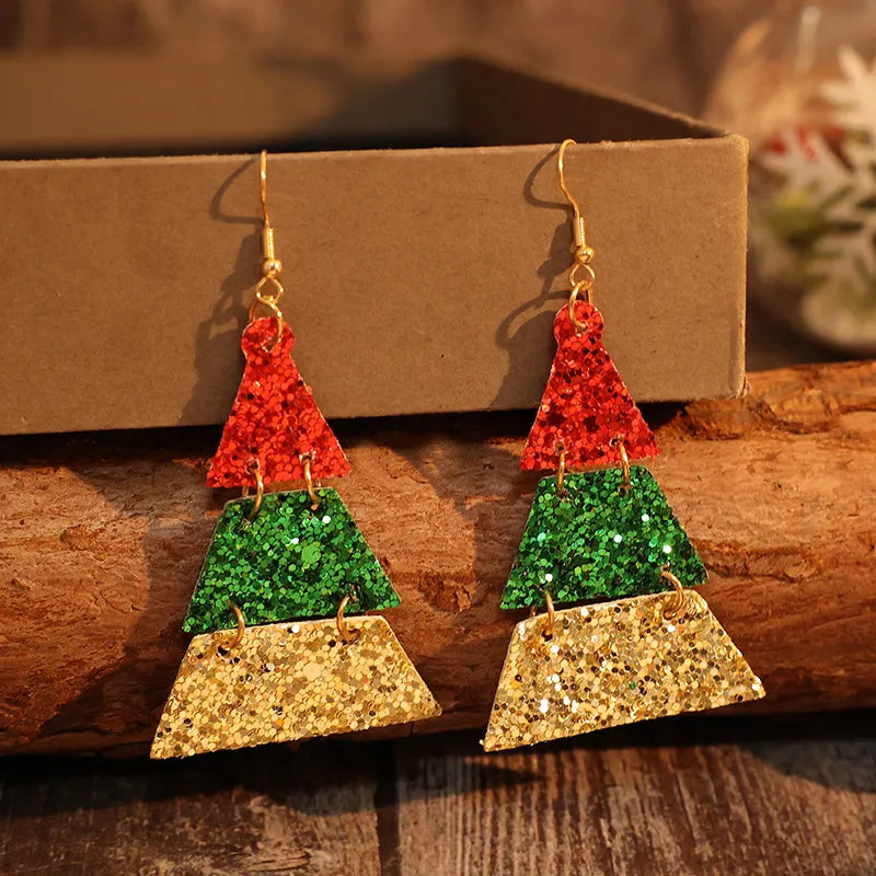 PU Leather Sequin Earrings