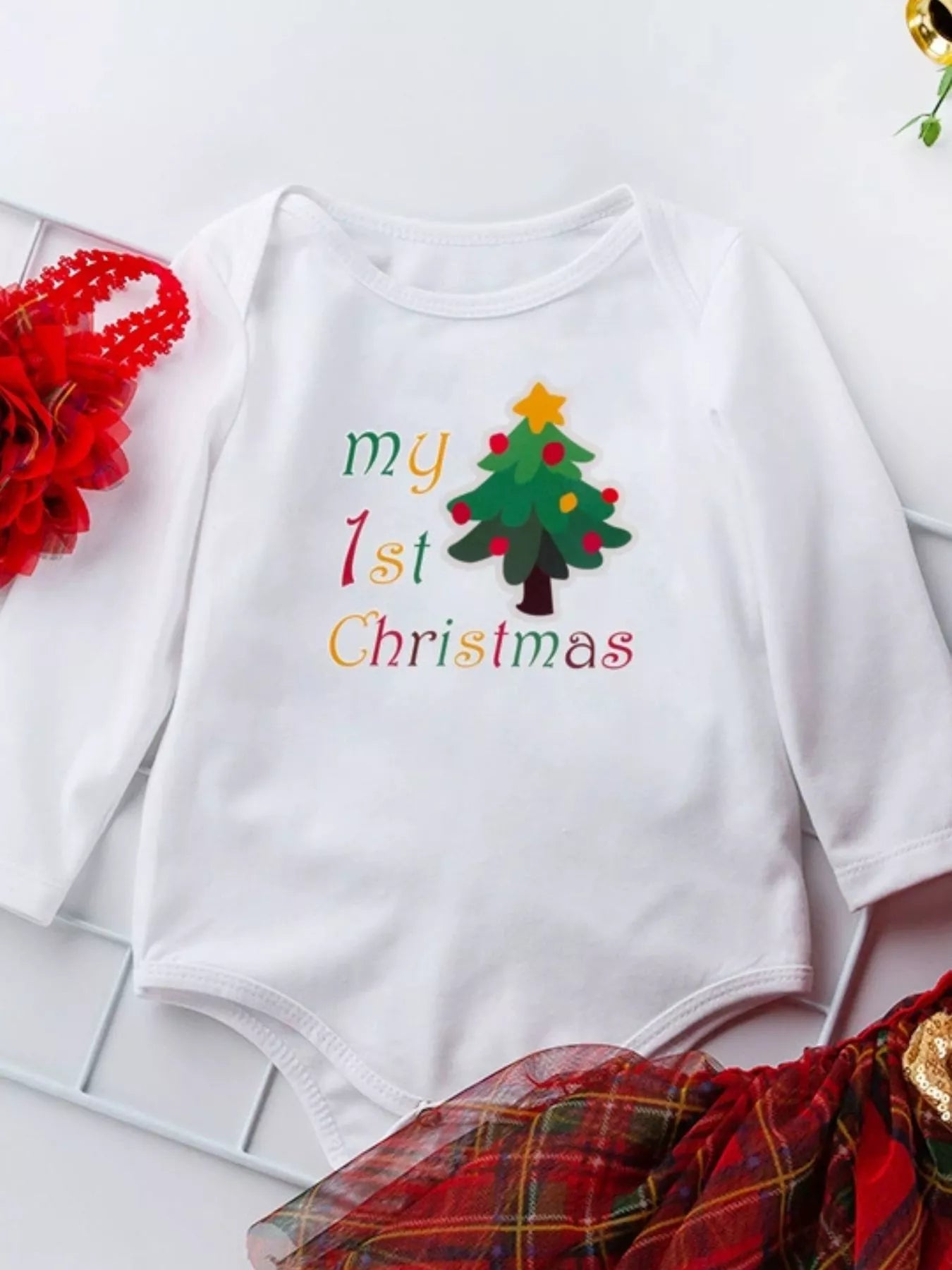 Children's Christmas Santa Baby Outfit Set with Headband