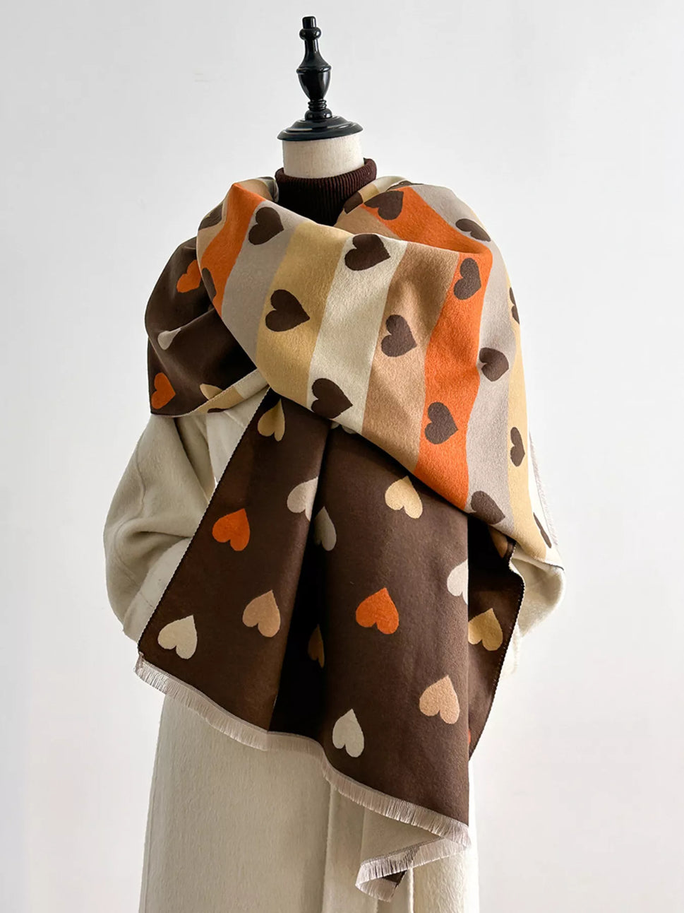 Heart Pattern Warm Scarf