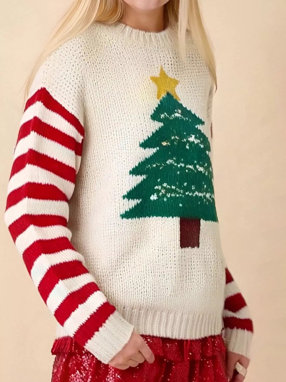 Christmas Tree Round Neck Sweater