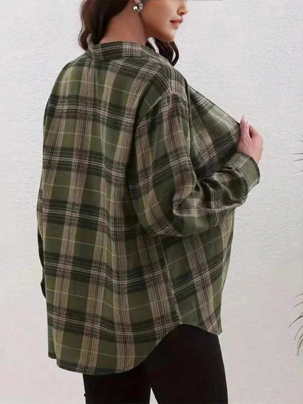 Plaid Button-Down Long Sleeve Shirt