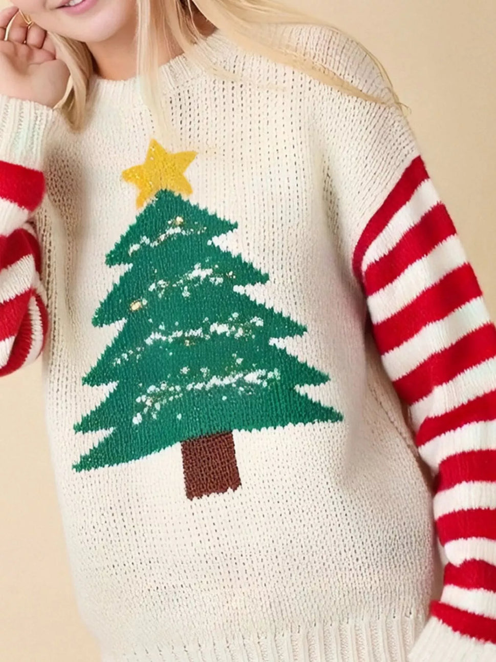 Christmas Tree Round Neck Sweater