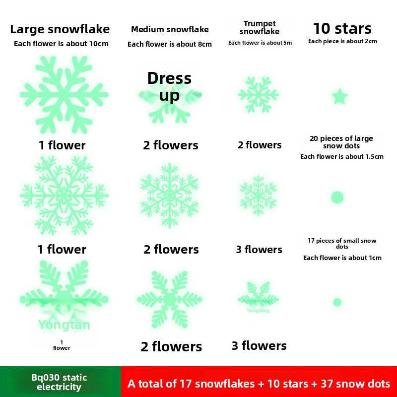 Luminous Christmas Snowflake Decoration Stickers