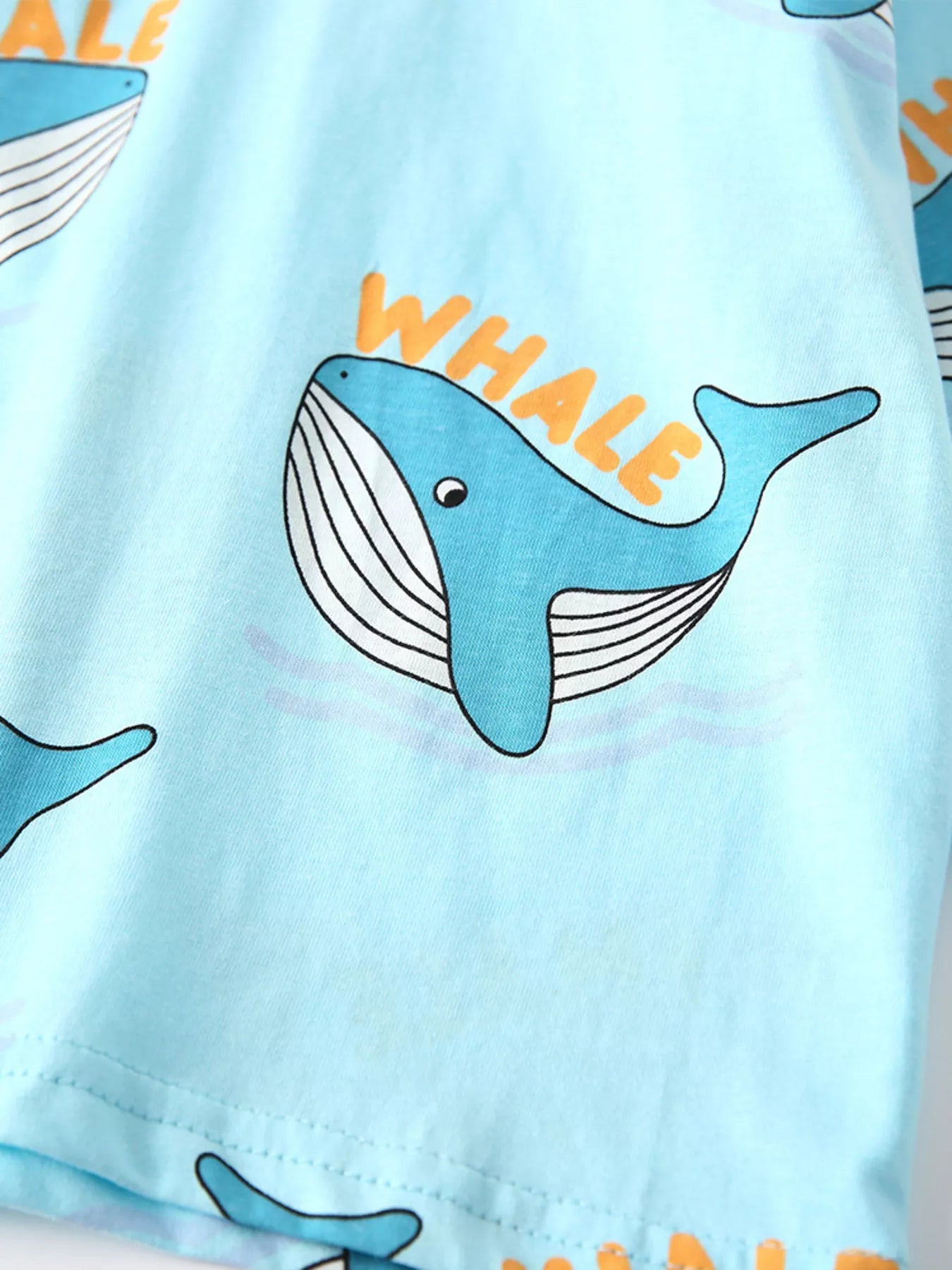 Children's Whale Print Long Sleeve Top and Pants Set