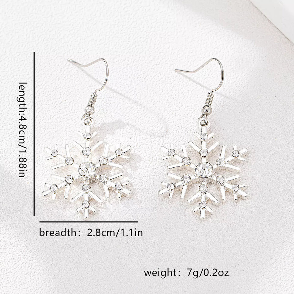 Christmas Snowflake Dangle Earrings