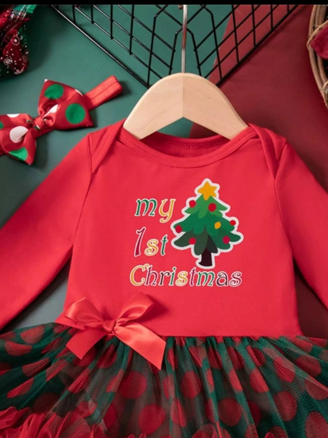 Children's Christmas Stocking Tulle Ruffle Dress