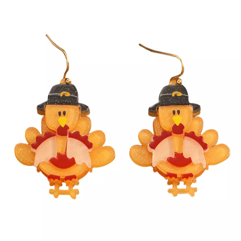 Thanksgiving Turkey Dangle Earrings
