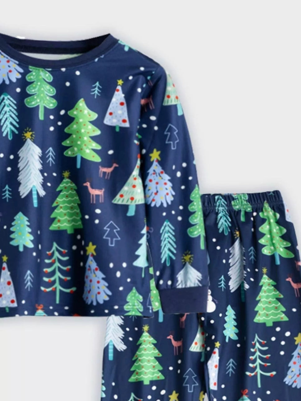 Children's Christmas Tree Print Pajama Set