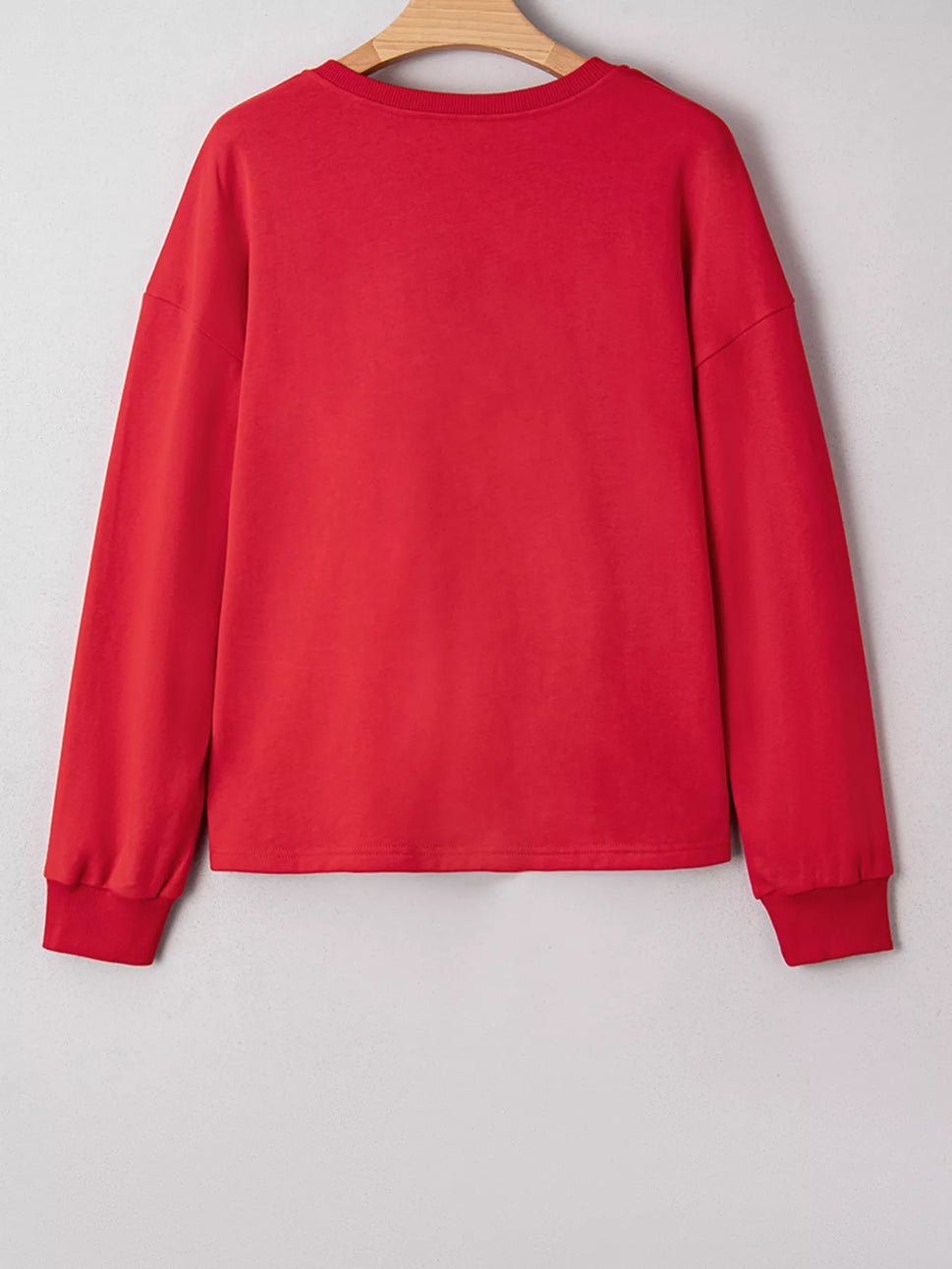 Plaid Frayed Double Christmas Tree Patched Drop Shoulder Sweatshirt