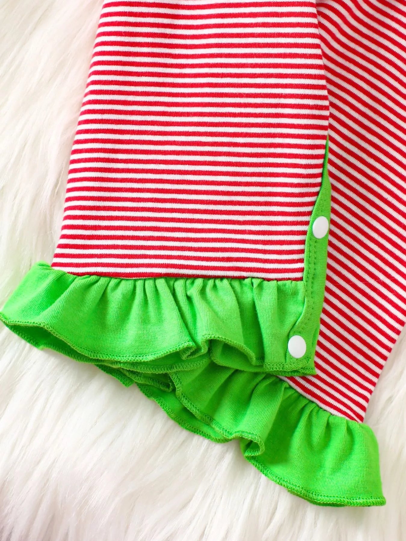 Children's Christmas-Themed Striped Snapped Legs Jumpsuit
