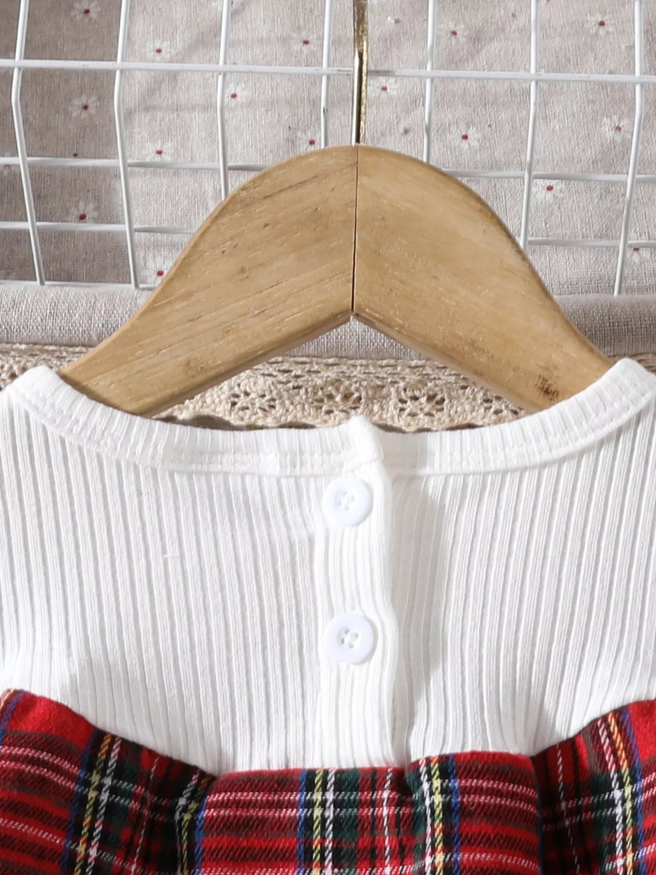 Children's Christmas Plaid Long Sleeve Dress