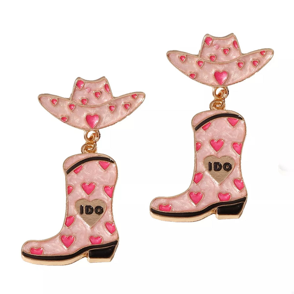 Cowgirl Hat and Boot Dangle Earrings