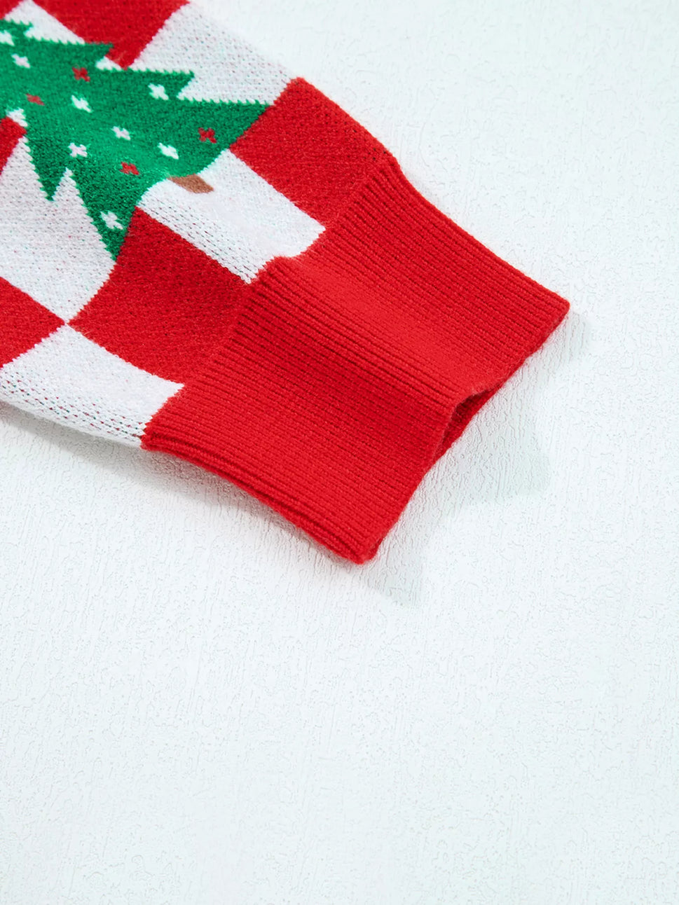 Christmas Tree Pattern Checkered Button V Neck Cardigan