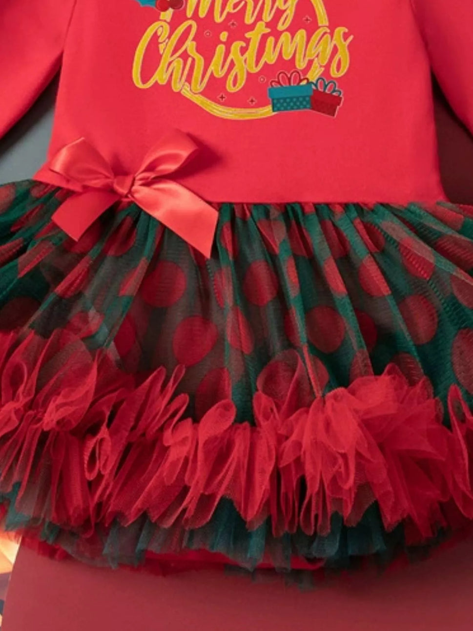 Children's Christmas Stocking Tulle Ruffle Dress