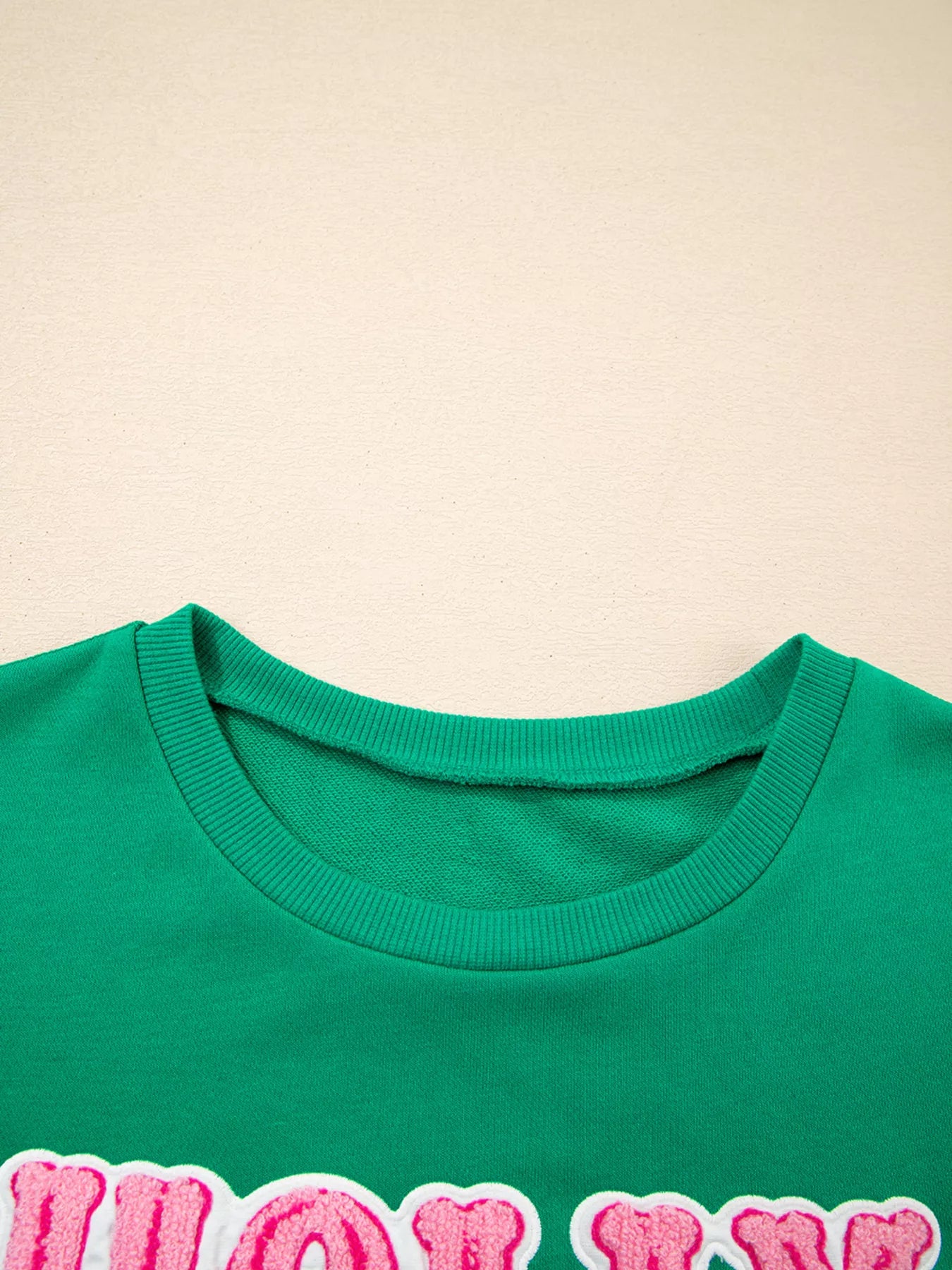 HOLLY JOLLY Towel Embroidered Christmas Holiday Sweatshirt