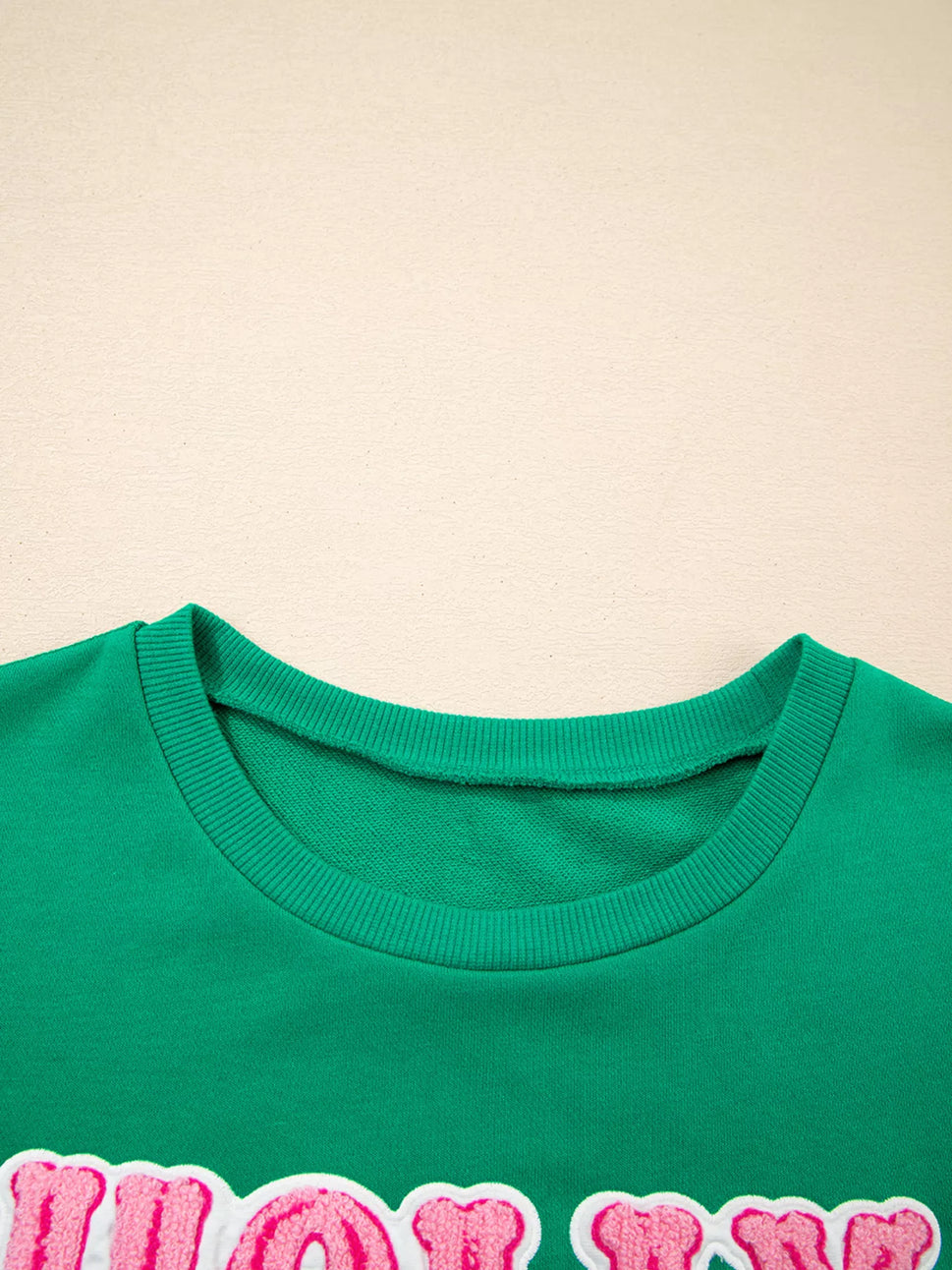 HOLLY JOLLY Towel Embroidered Christmas Holiday Sweatshirt