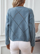 Switch Openwork Round Neck Long Sleeve Knit Top 2 image