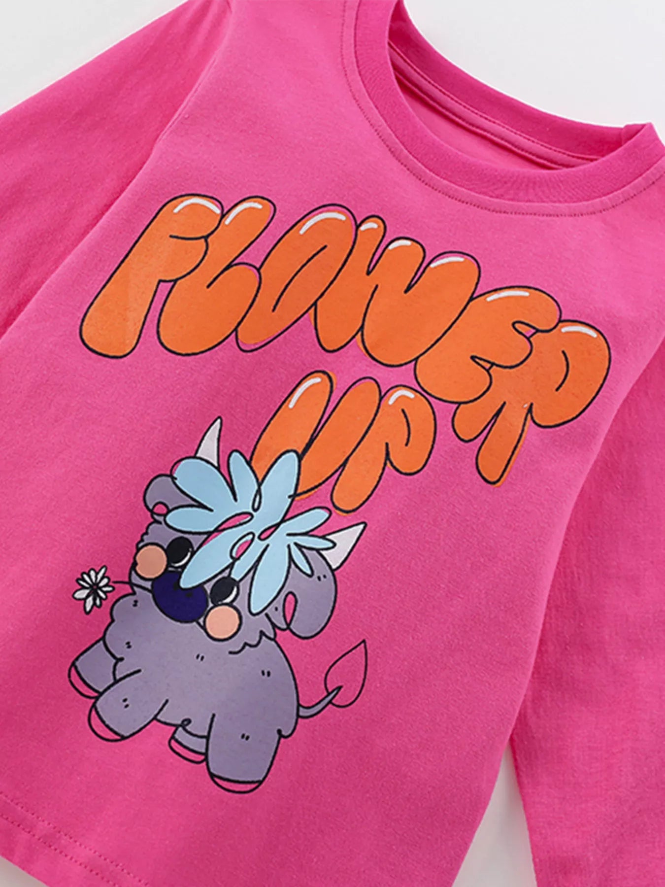 Children's Flower Up Cartoon Top and Pants Set