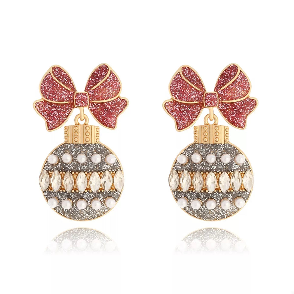 Bowknot Christmas Drop Earrings