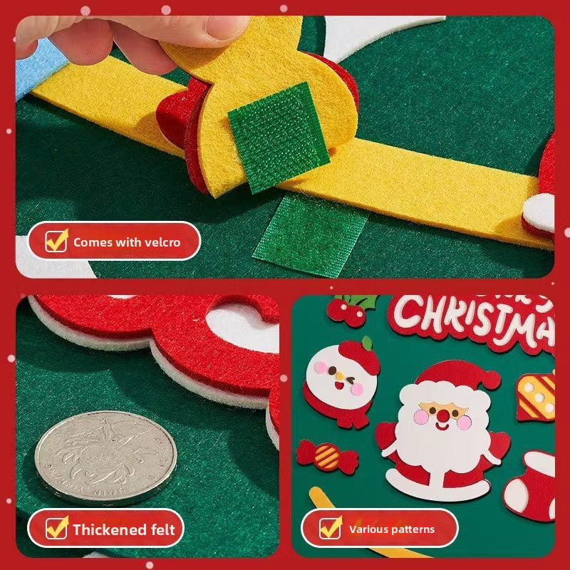 DIY Felt Christmas Tree Wall Decoration with LED Lights