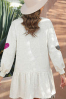 Switch Sequin Heart Round Neck Long Sleeve Mini Dress 3 image