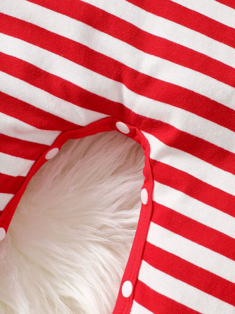 Children's Christmas Santa Striped Snapped Legs Jumpsuit