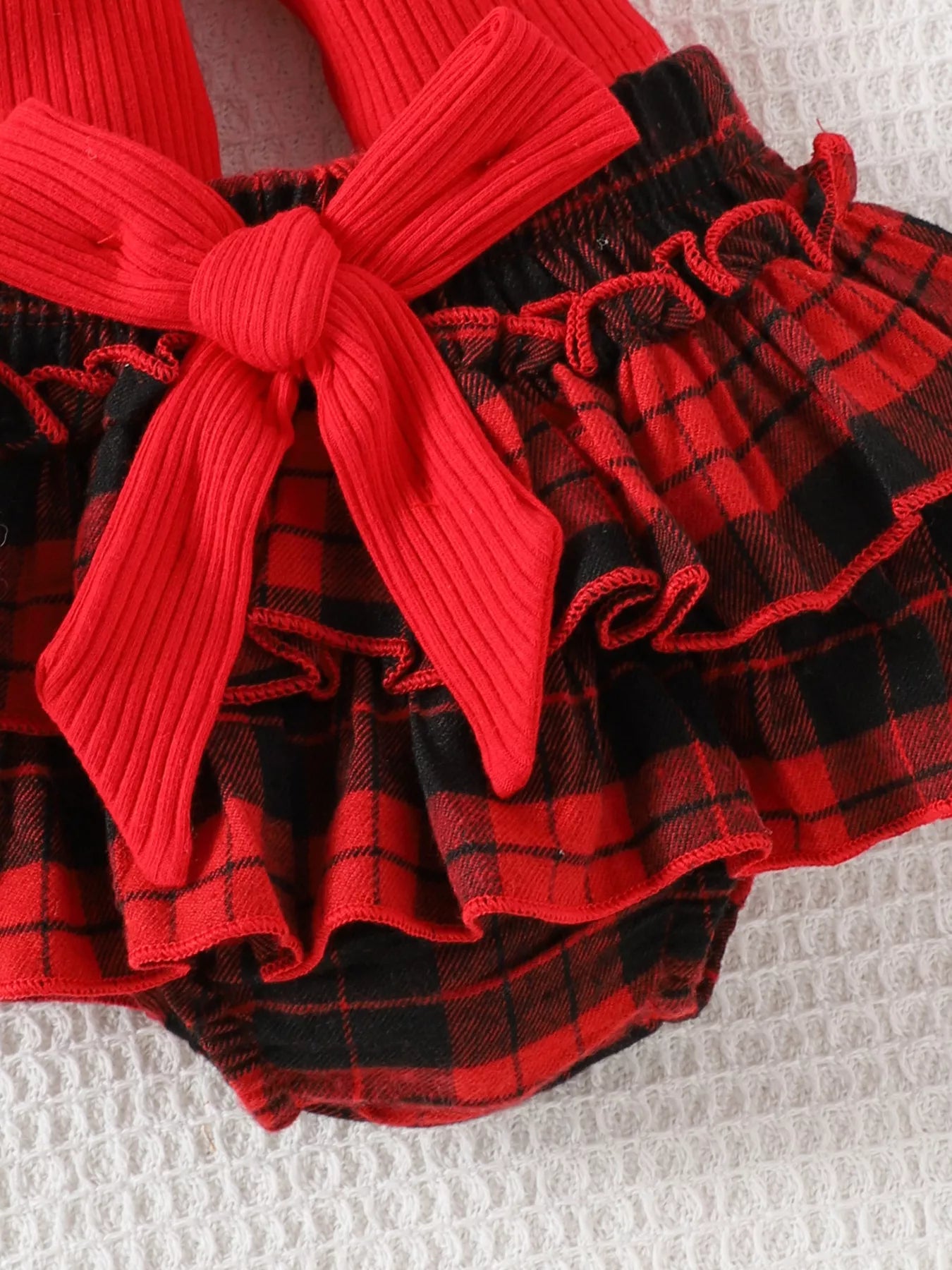 Children's Christmas Ruffle Trim 4-Piece Set