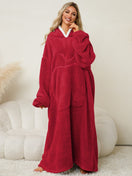 Switch Pocketed Contrast Long Sleeve Hooded Lounge Dress 3 image