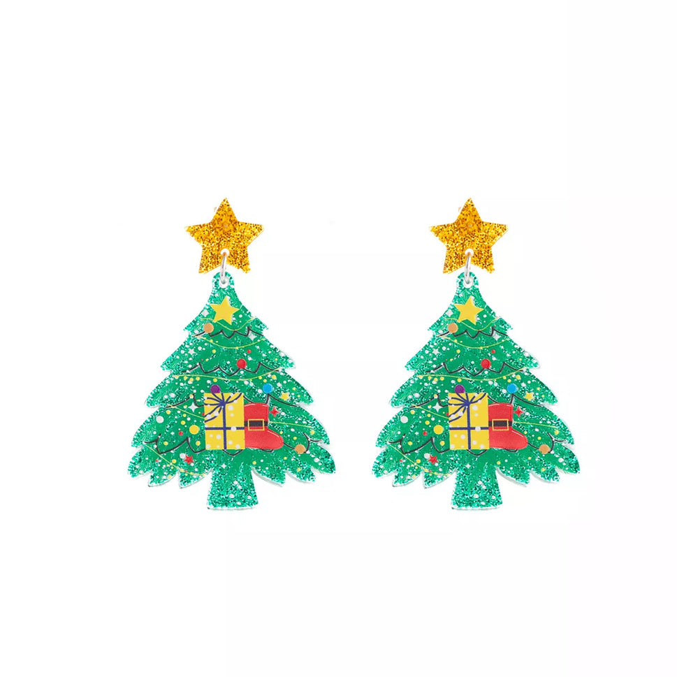 Acrylic Christmas Tree Earrings
