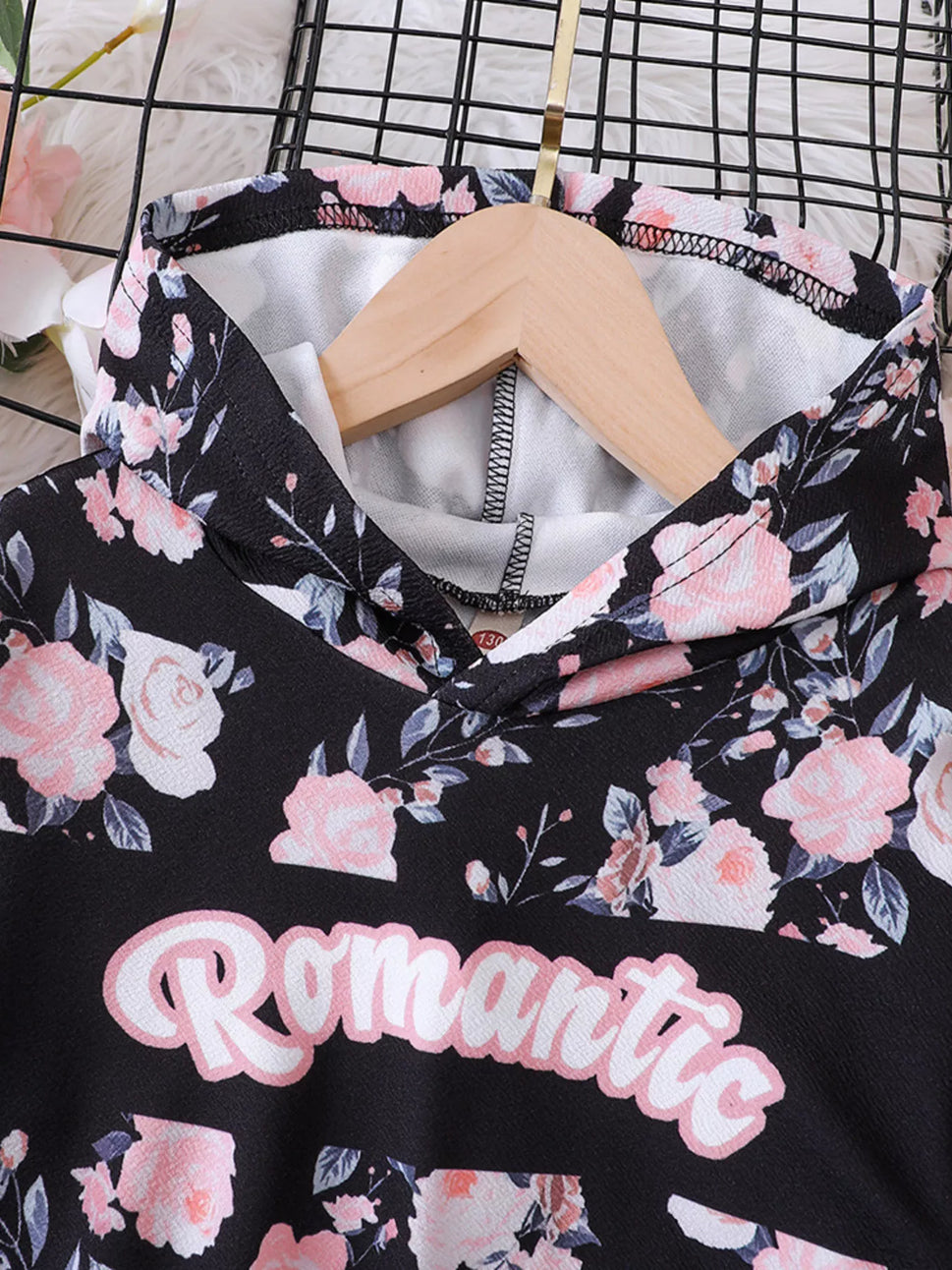 Children's Floral Print Hoodie & Pants Set