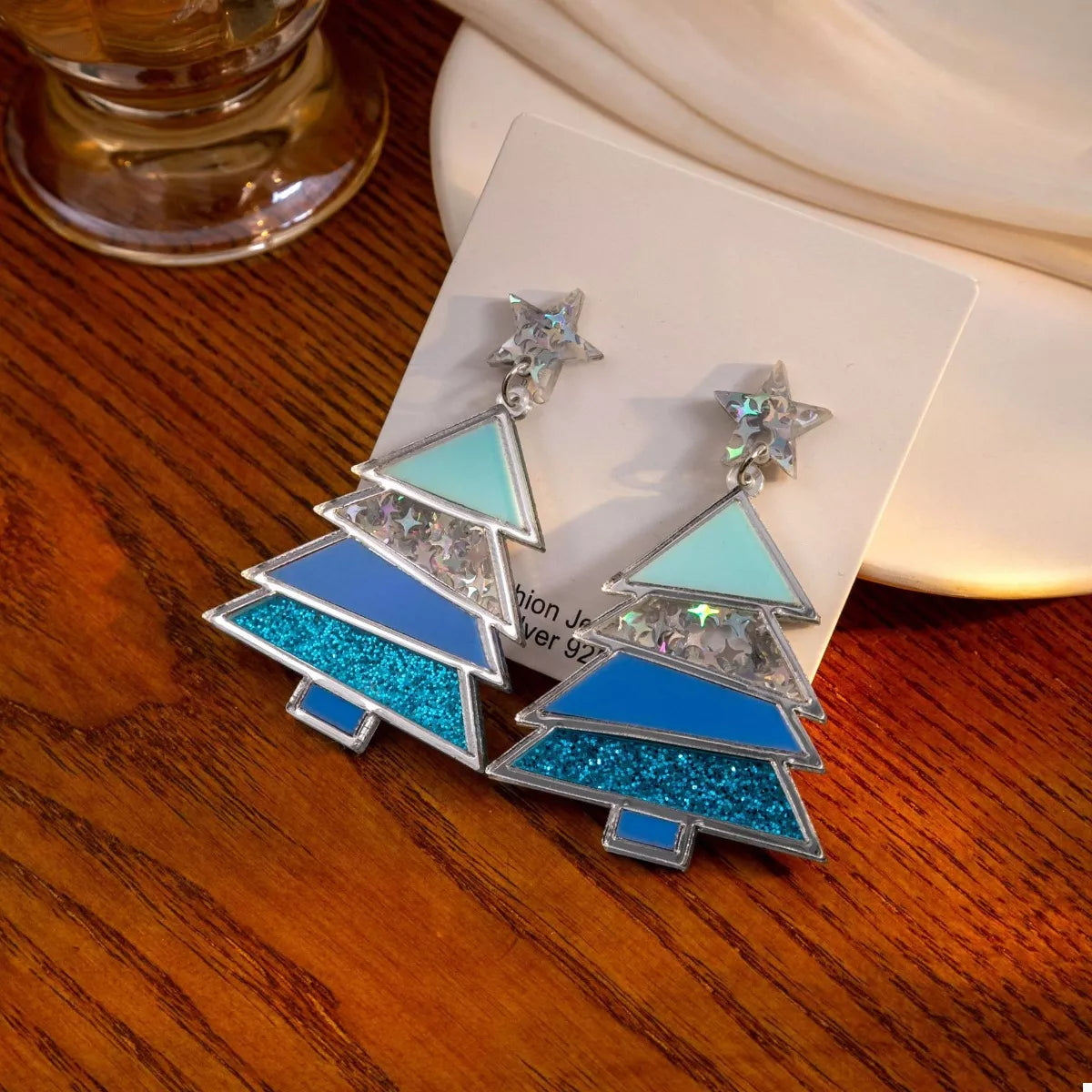 Christmas Tree Dangle Earrings