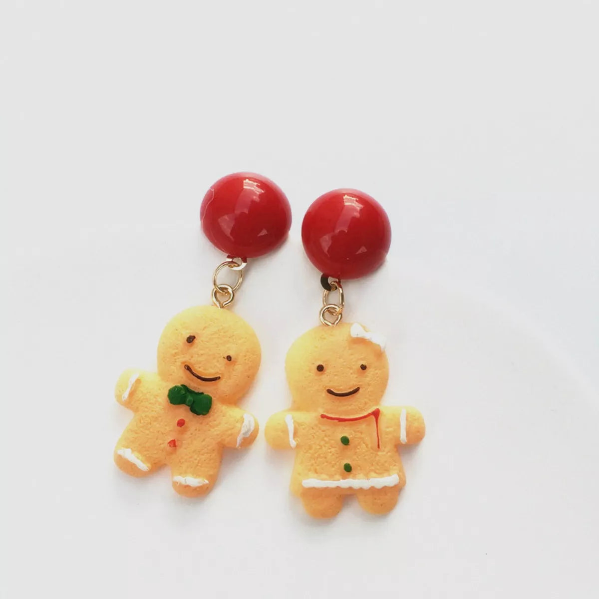 Christmas Gingerbread Man Drop Earrings