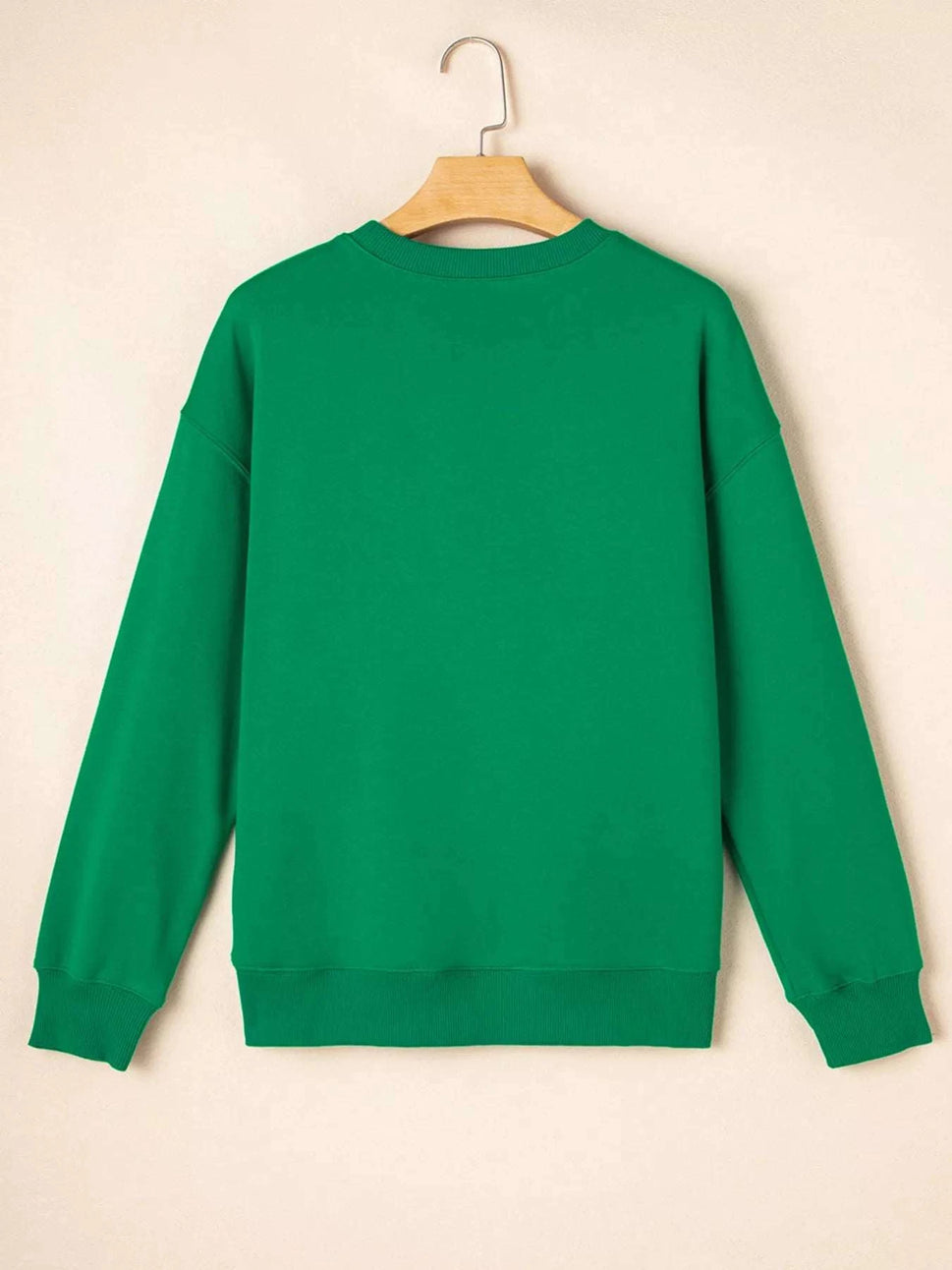 Sequin Letter Graphic Father Christmas Patched Sleeve Drop Shoulder Sweatshirt