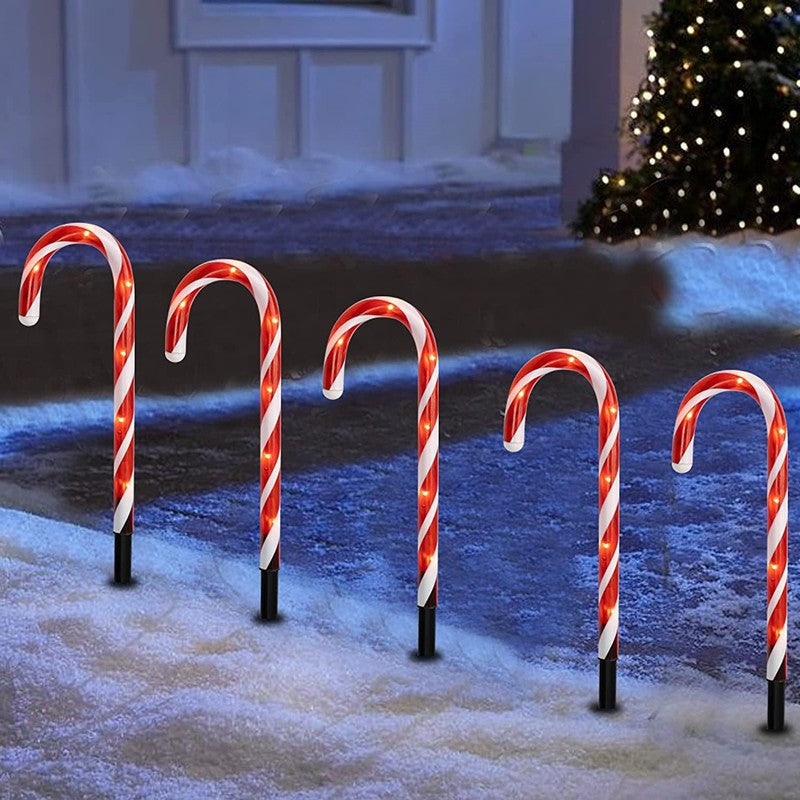 Solar Candy Cane Christmas Lights for Garden Decoration