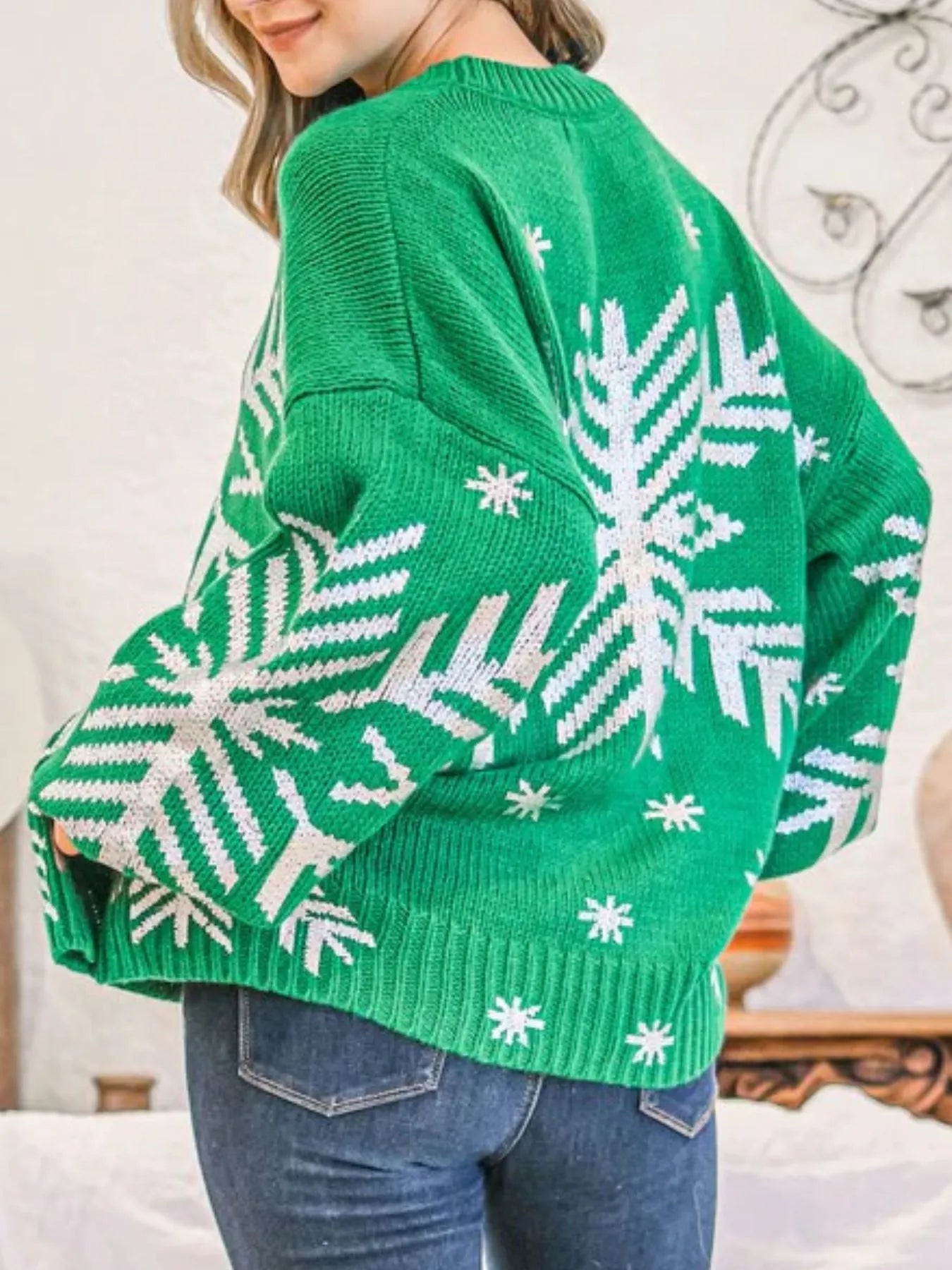 Christmas Snowflake Long Sleeve Sweater