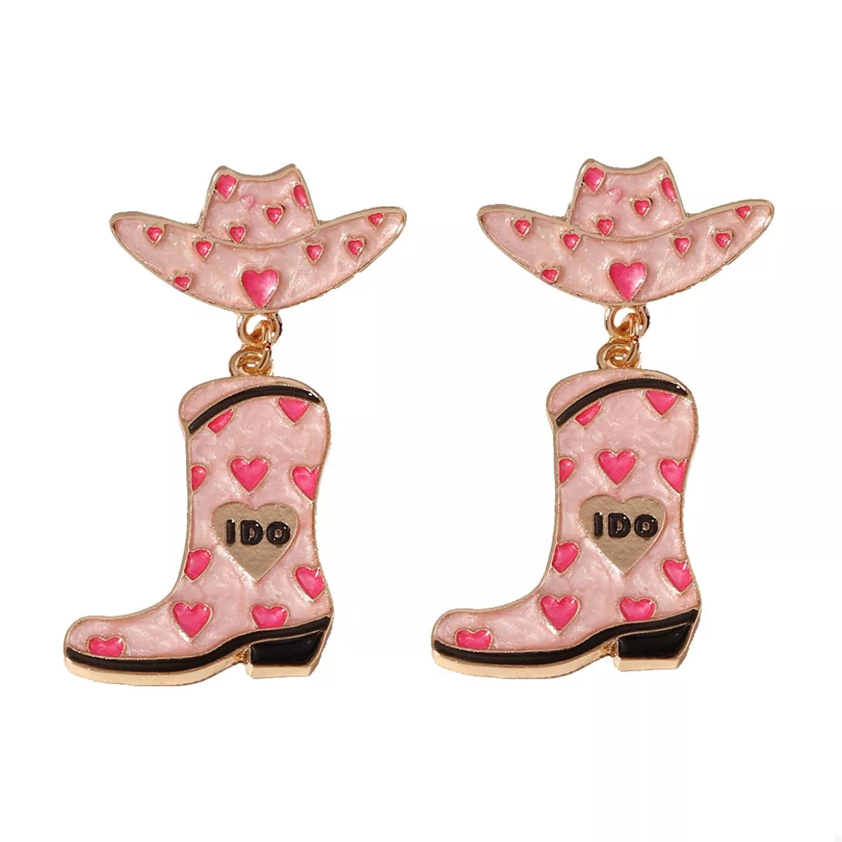 Cowgirl Hat and Boot Dangle Earrings