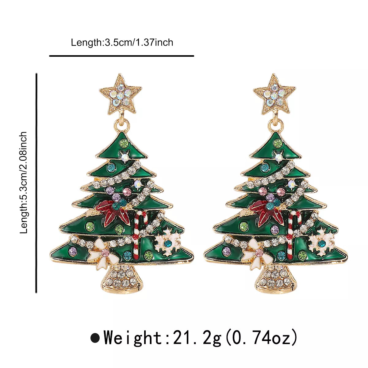 Christmas Tree Dangle Earrings
